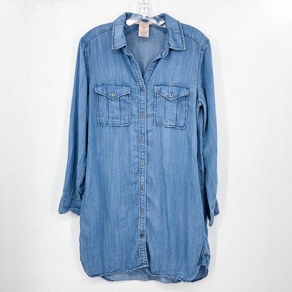 Philosophy Dresses & Skirts - PHILOSOPHY denim long sleeve tunic shirt dress